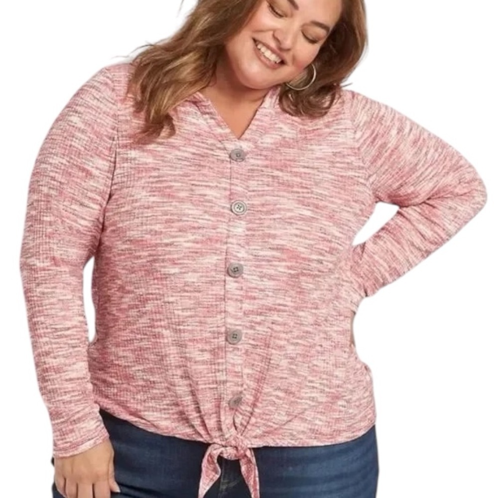 NWT Lane Bryant Long Sleeve Tie-Front‎ Hoodie Top 18/20